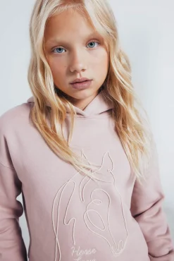 Sweatshirt com cordão para cavalo para menina