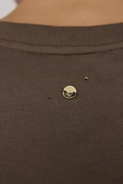 Sweatshirt com detalhe de miçangas