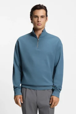 Sweatshirt com fecho-éclair