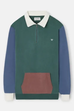 Sweatshirt com fecho-éclair pela meia