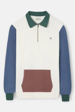 Sweatshirt com fecho-éclair pela meia