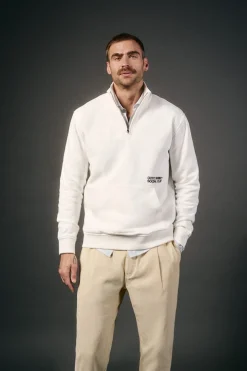 Sweatshirt com gola de fecho-éclair