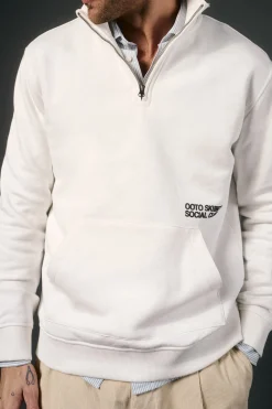 Sweatshirt com gola de fecho-éclair