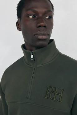 Sweatshirt com gola de fecho-éclair em tecido técnico