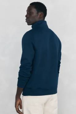Sweatshirt com gola de fecho-éclair em tecido técnico