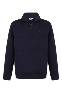 Sweatshirt com gola de fecho-éclair em tecido técnico