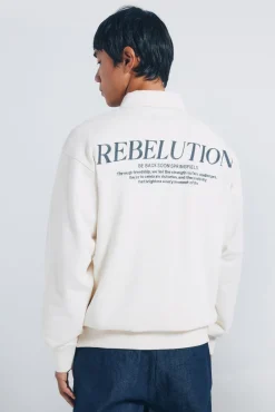 Sweatshirt com gola de rugby