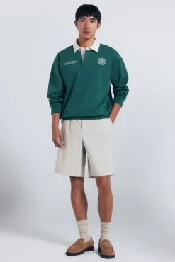 Sweatshirt com gola de rugby