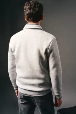 Sweatshirt com gola e fecho-éclair