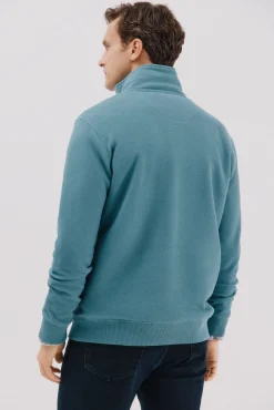 Sweatshirt com gola e fecho-éclair