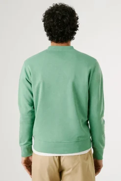 Sweatshirt com gola redonda , logo e estampado.