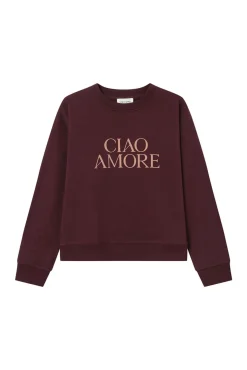 Sweatshirt com mensagem em marrom