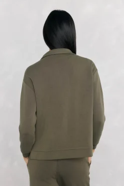 Sweatshirt com soft touch e gola Perkins