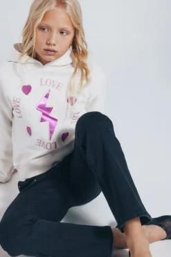 Sweatshirt com zíper para menina.