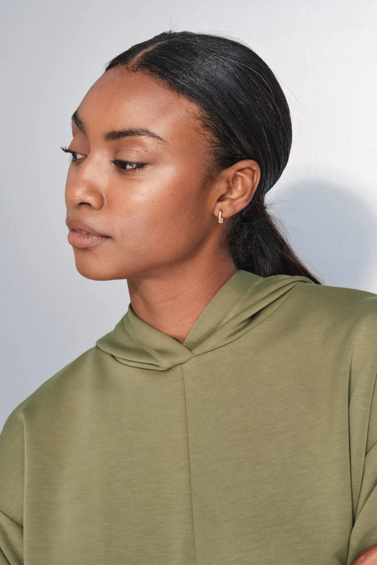Sweatshirt cáqui drapeado