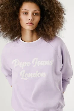 Sweatshirt de manga comprida com logo bordado na frente