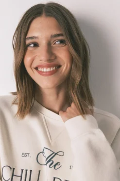 Sweatshirt de pelúcia de algodão branco