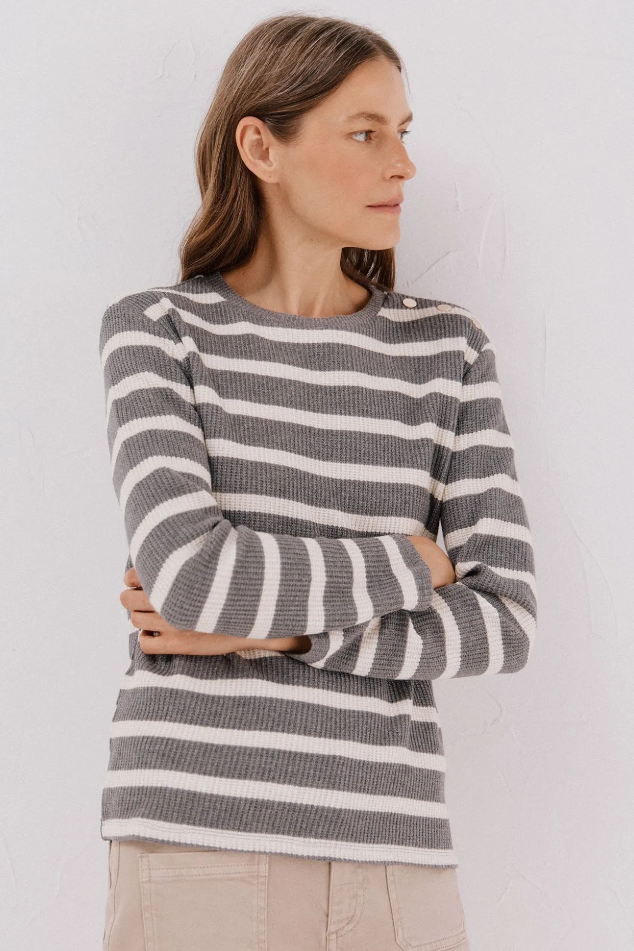 Sweatshirt estruturado riscas