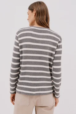 Sweatshirt estruturado riscas