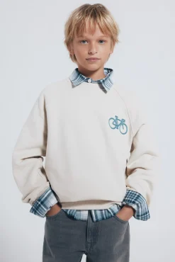 Sweatshirt infantil capuz para ciclismo