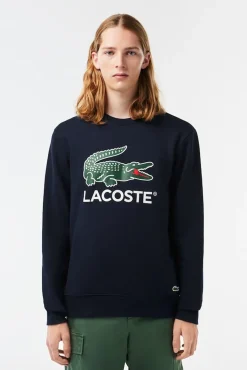 Sweatshirt Lacoste de corte clássico em felpa de algodão