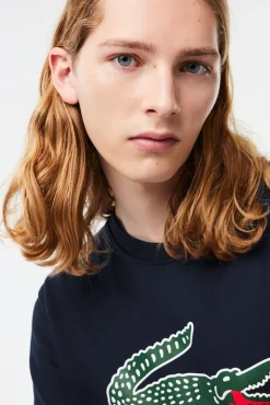 Sweatshirt Lacoste de corte clássico em felpa de algodão