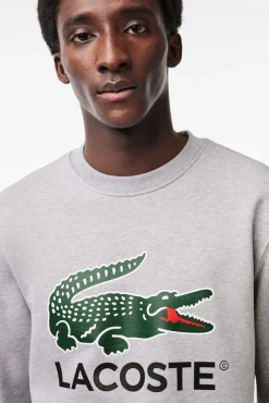 Sweatshirt Lacoste de corte clássico em felpa de algodão