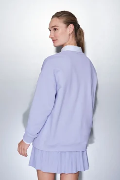 Sweatshirt plush lilás 100% algodão