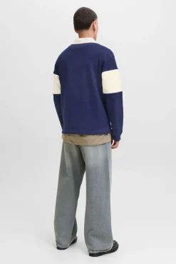 Sweatshirt polo com listras
