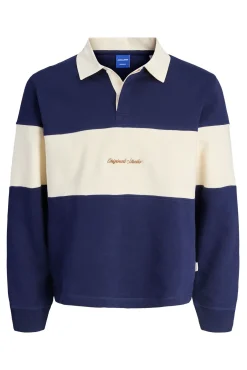 Sweatshirt polo com listras
