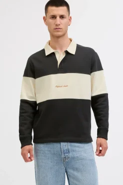 Sweatshirt polo com listras