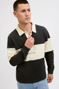 Sweatshirt polo com listras
