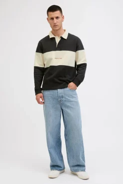 Sweatshirt polo com listras