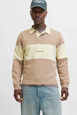 Sweatshirt polo com listras