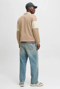 Sweatshirt polo com listras