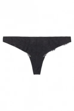 Tanga de renda de tule preto