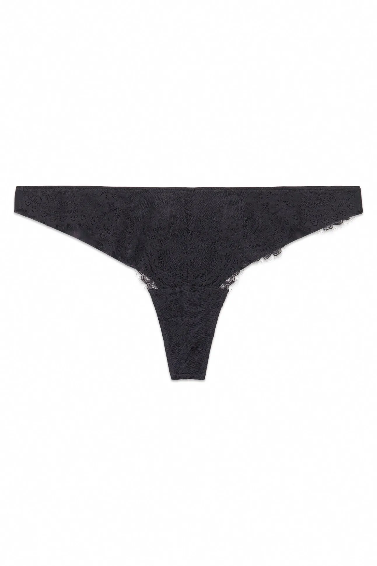 Tanga de renda de tule preto