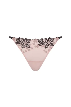 Tanga de tule bordado preto
