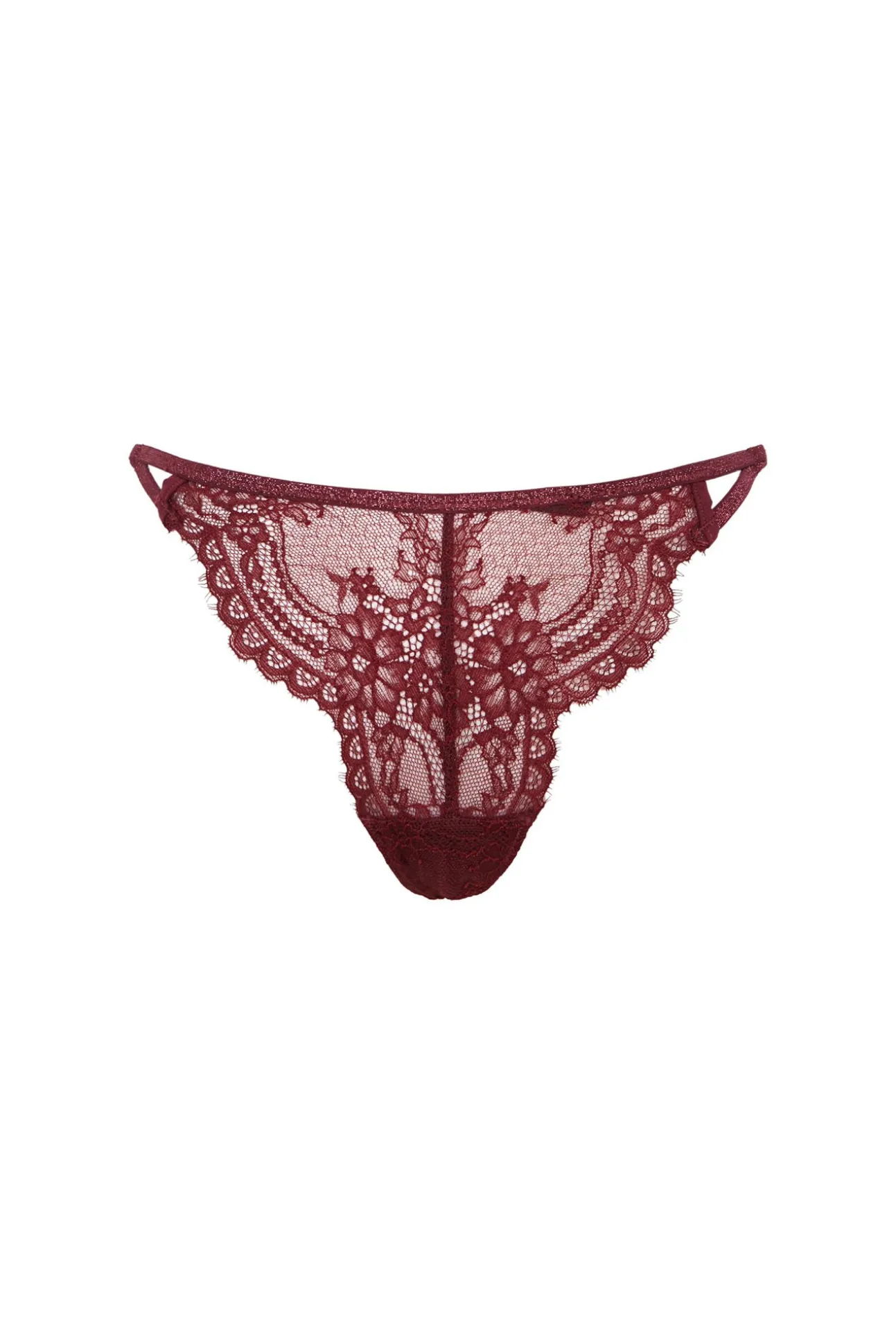Tanga renda lurex vinho