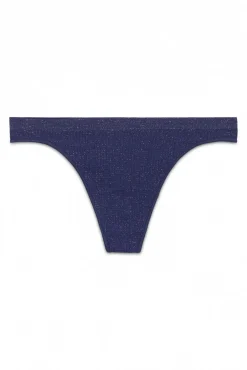 Tanga sem costura lurex azul