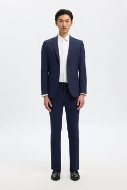 Terno slim fit de duas peças em lã fria