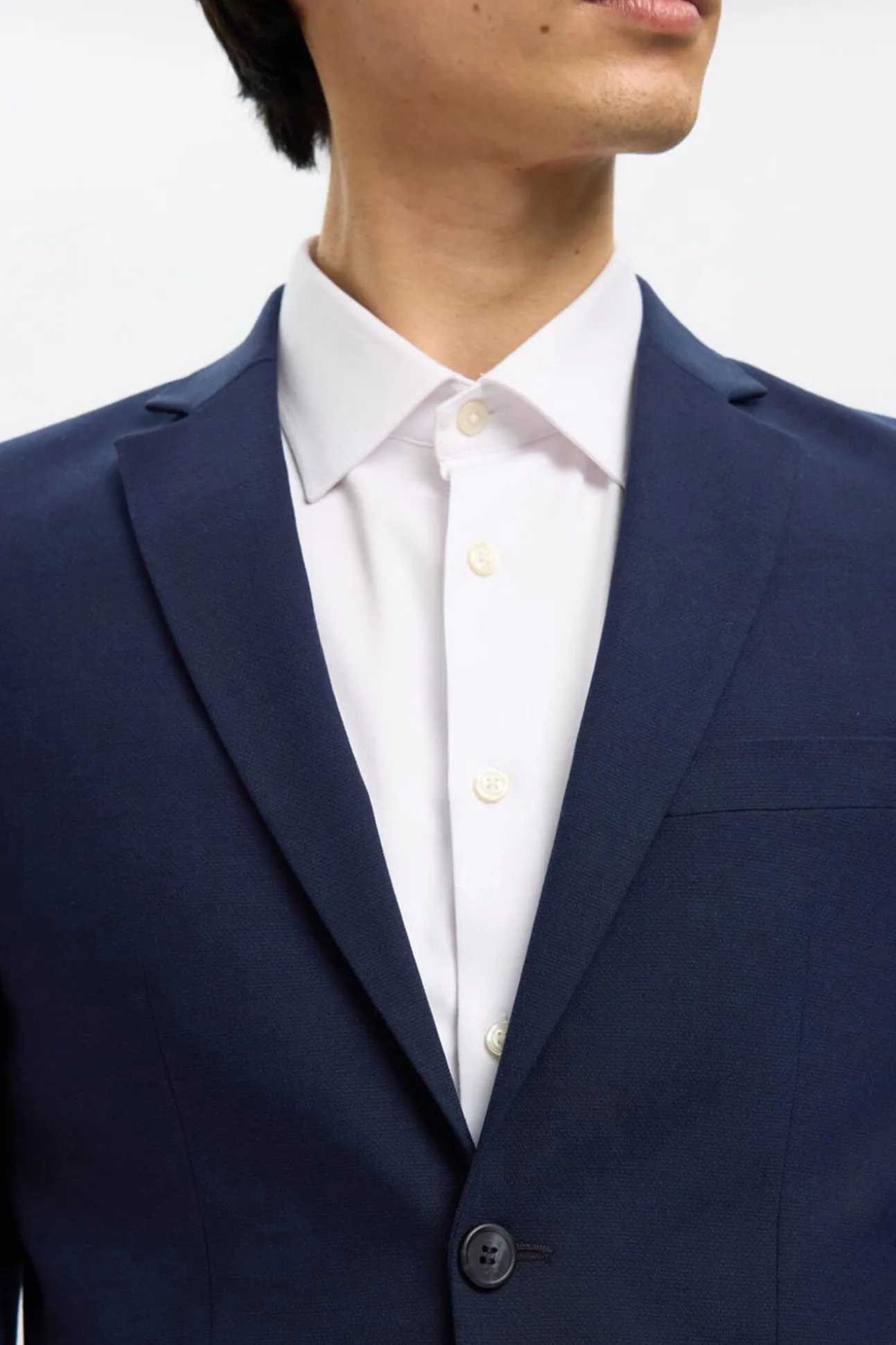 Terno slim fit de duas peças em lã fria
