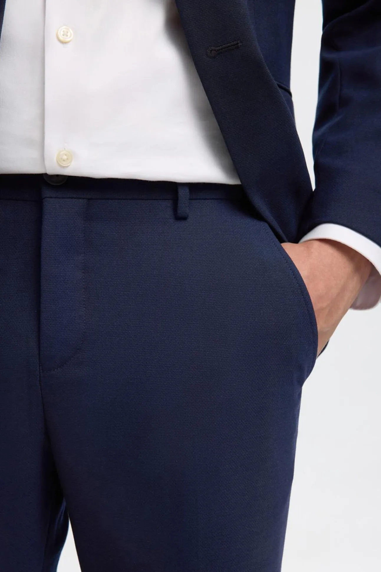 Terno slim fit de duas peças em lã fria