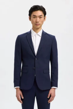 Terno slim fit de duas peças em lã fria