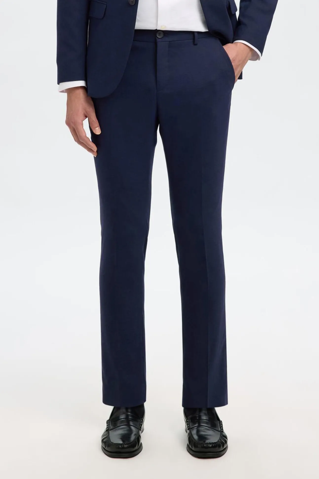 Terno slim fit de duas peças em lã fria