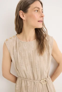 Top com fivela jacquard