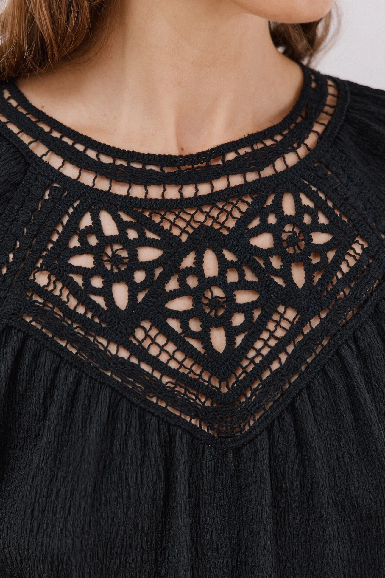 Top de crochet com patch