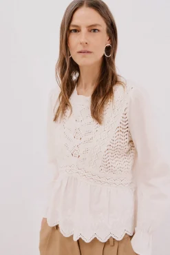 Top de crochet combinado