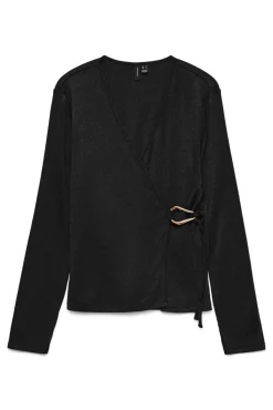 Top de malha com detalhe de fivela