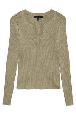 Top de malha com detalhes em lurex